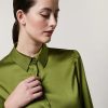 Vetements Marina Rinaldi | Chemise En Satin Vert