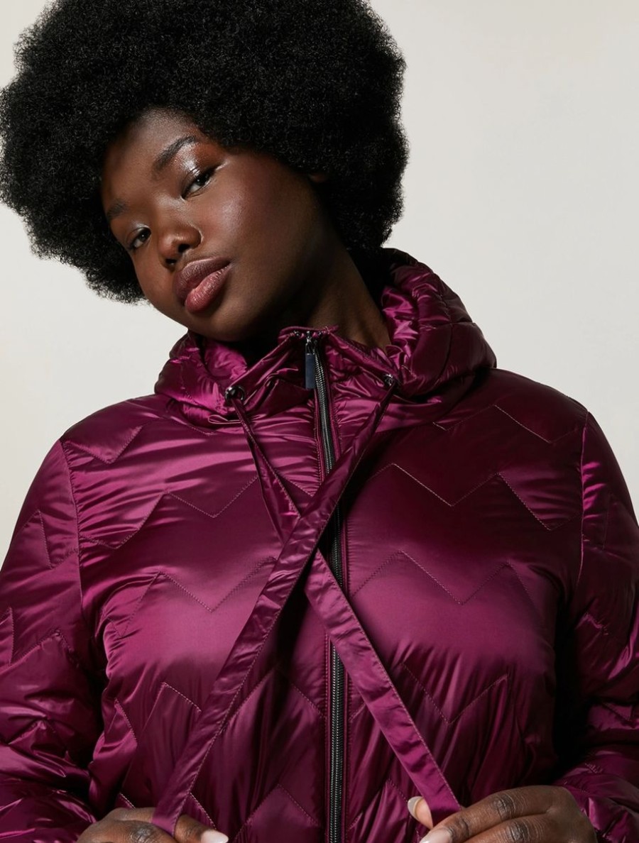 Vetements Marina Rinaldi | Parka En Nylon Brillant Violet