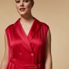 Vetements Marina Rinaldi | Robe Longue Envers Satin Rouge