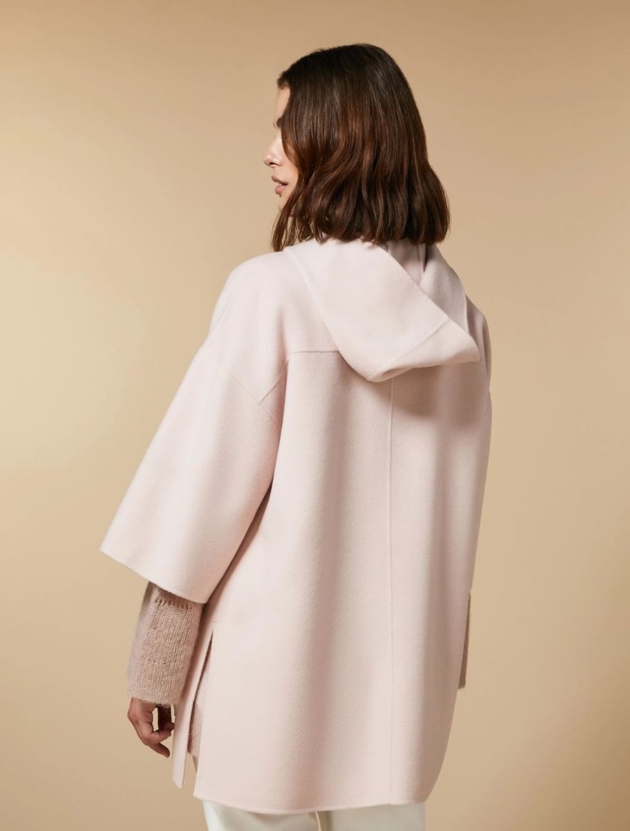 Vetements Marina Rinaldi | Veste Lourde En Laine Et Cachemire Double Face Rose