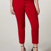 Vetements Marina Rinaldi | Pantalon Fluide En Tissu Stretch Rouge