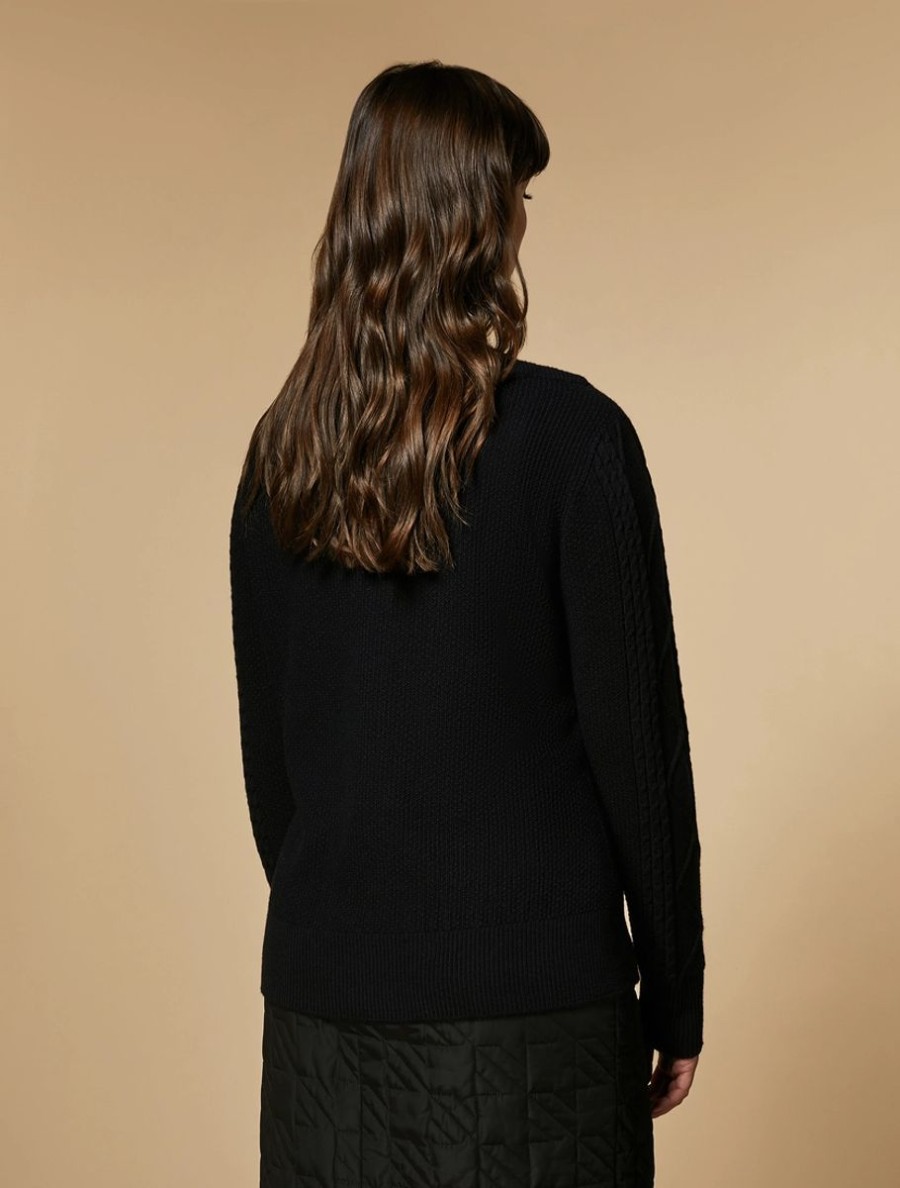 Vetements Marina Rinaldi | Pull En Laine Melangee Noir