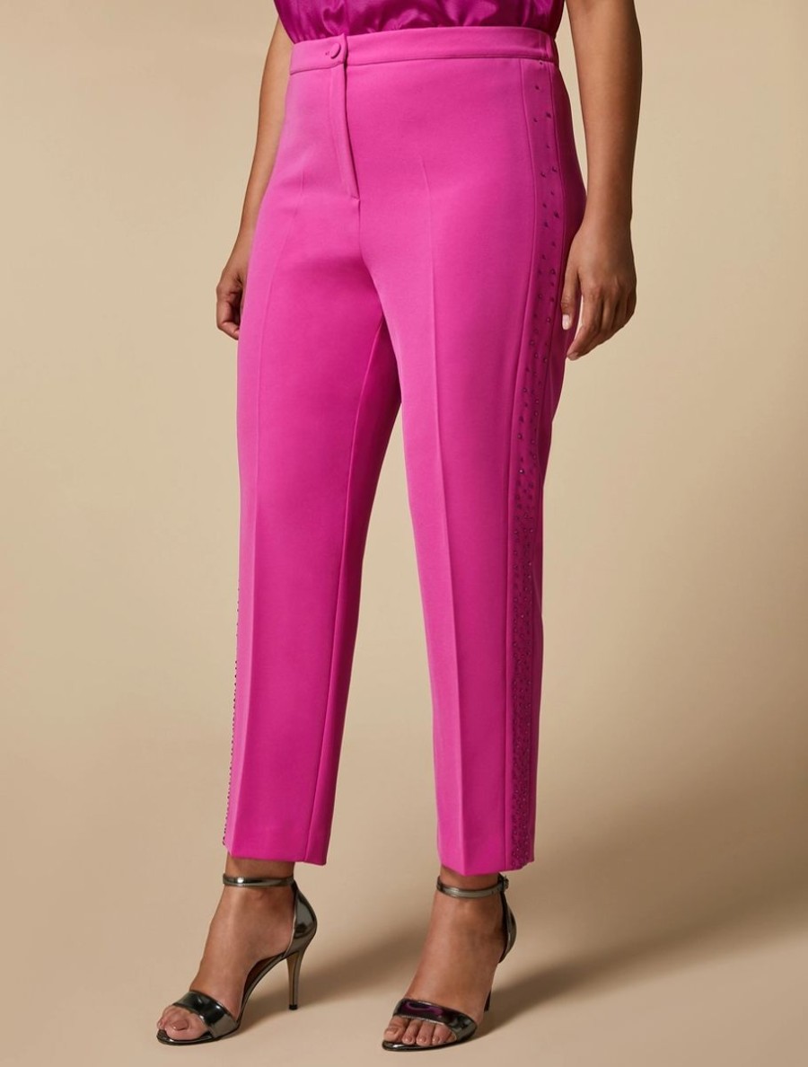 Vetements Marina Rinaldi | Pantalon En Cady Stretch Fuchsia