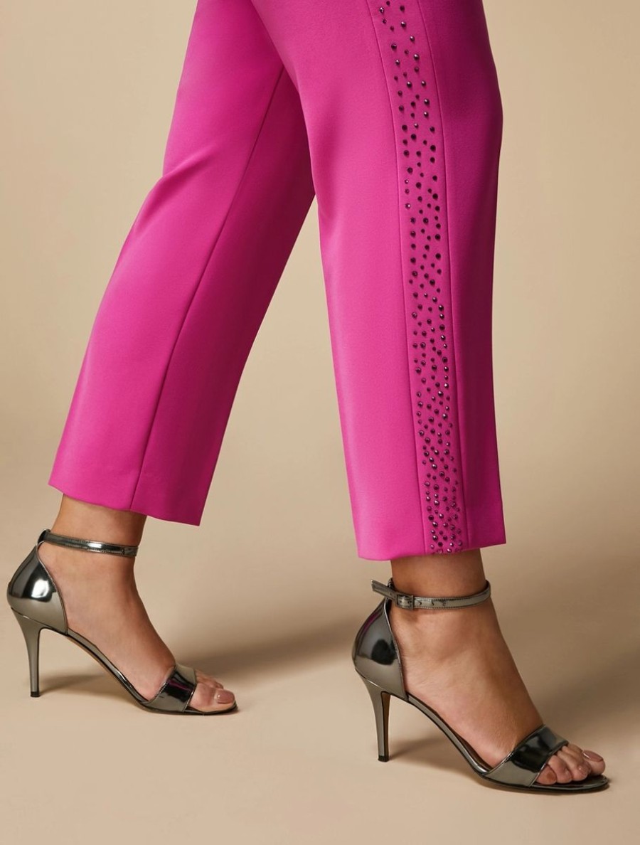 Vetements Marina Rinaldi | Pantalon En Cady Stretch Fuchsia