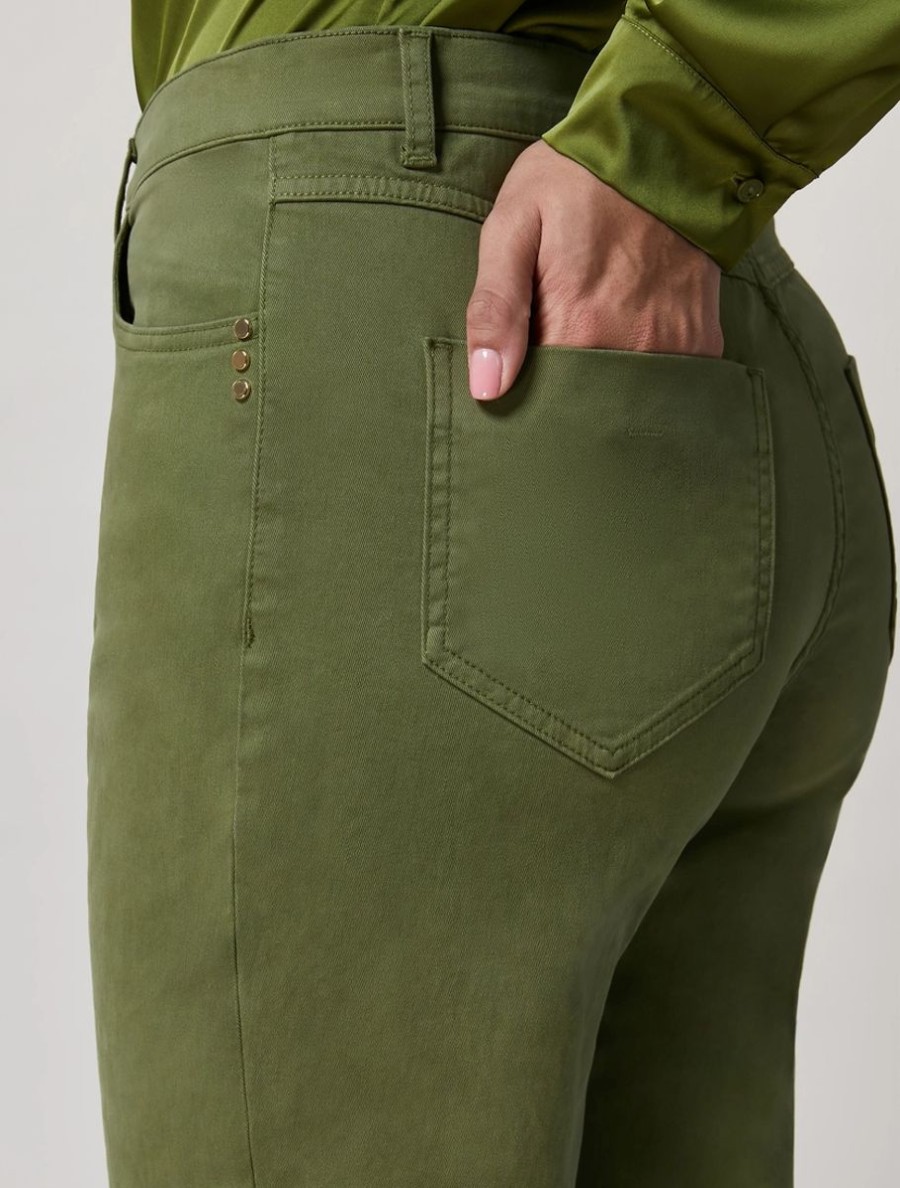 Vetements Marina Rinaldi | Pantalon En Gabardine Vert