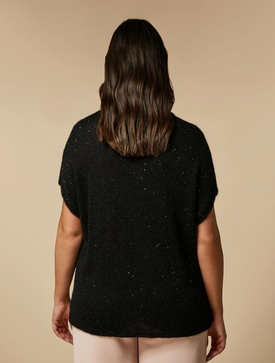 Vetements Marina Rinaldi | Pull Alpaga A Sequins Noir