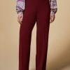 Vetements Marina Rinaldi | Pantalon En Triacetate Bordeaux