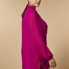 Vetements Marina Rinaldi | Tunique En Georgette A Cristaux Fuchsia