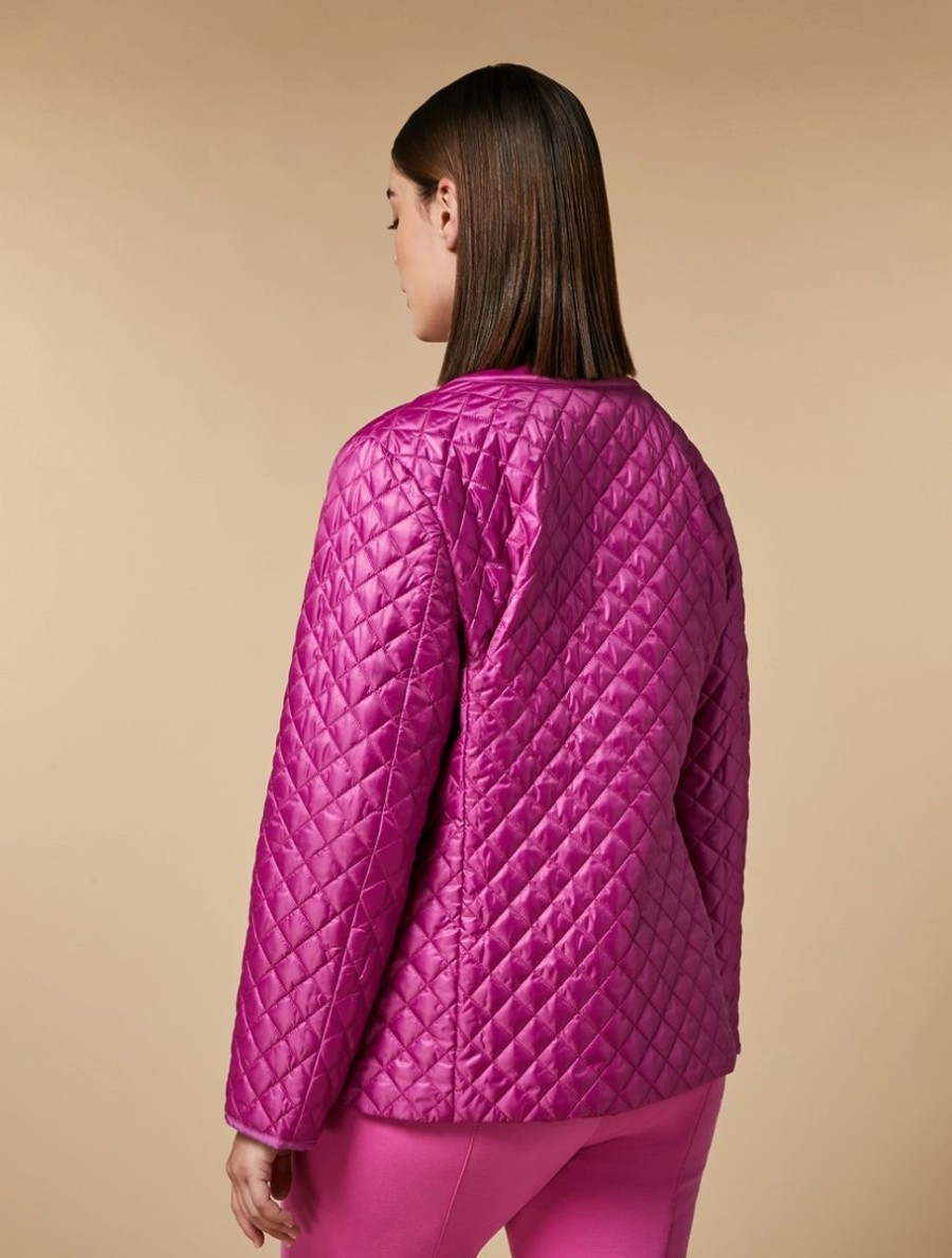 Vetements Marina Rinaldi | Doudoune Matelassee En Losanges Fuchsia