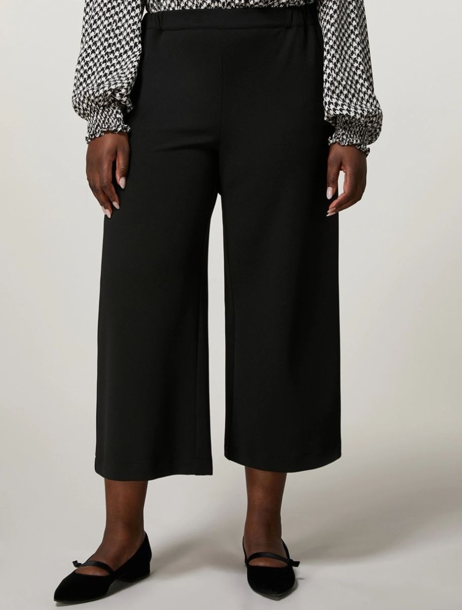 Vetements Marina Rinaldi | Pantalon En Crepe Jersey Scuba Noir