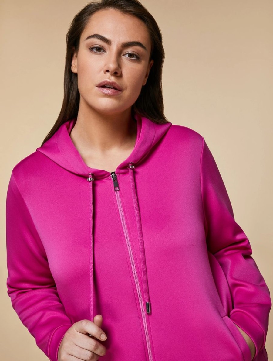 Vetements Marina Rinaldi | Veste En Jersey Scuba Fuchsia