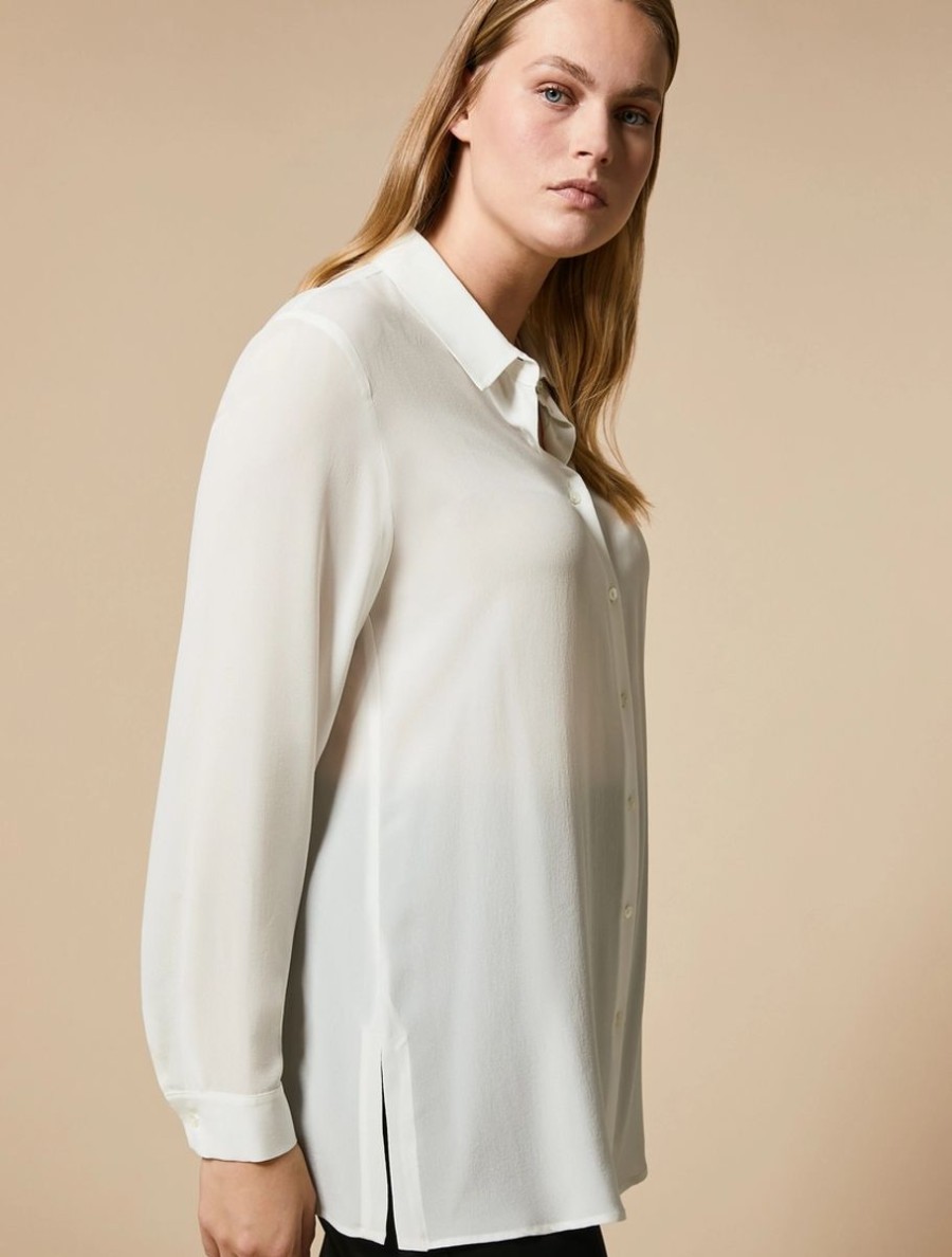 Vetements Marina Rinaldi | Chemise En Soie Blanc