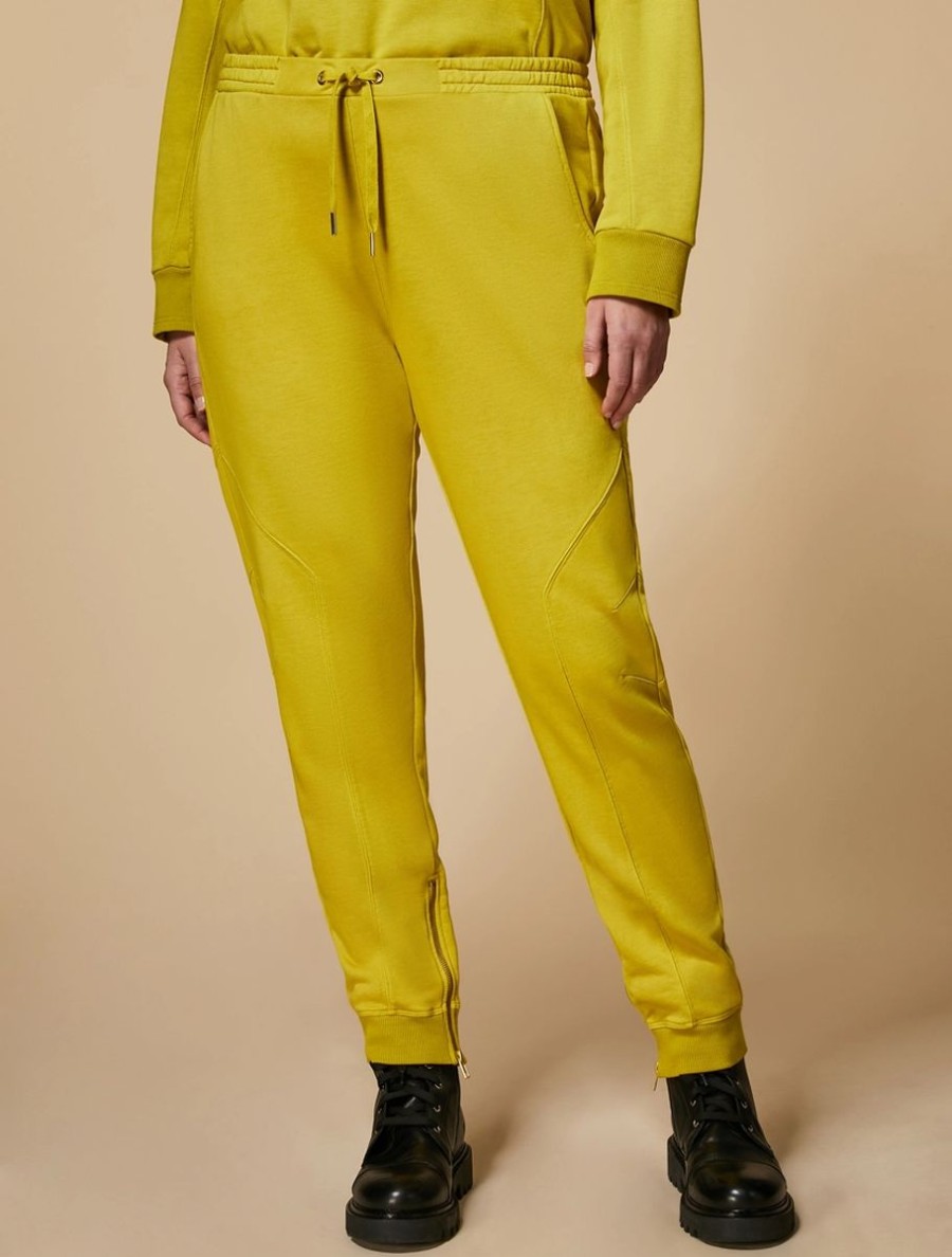 Vetements Marina Rinaldi | Pantalon En Molleton De Coton Moutarde