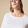 Vetements Marina Rinaldi | T-Shirt En Jersey Et Popeline Blanc