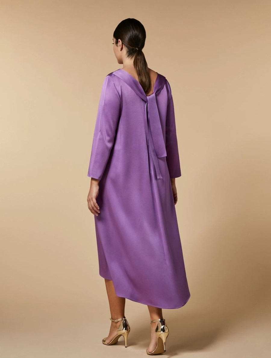 Vetements Marina Rinaldi | Robe Longue A Nouer Glycine