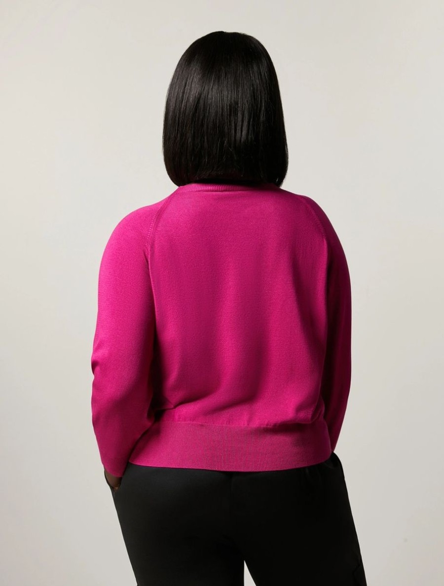 Vetements Marina Rinaldi | Pull En Viscose Extensible Fuchsia