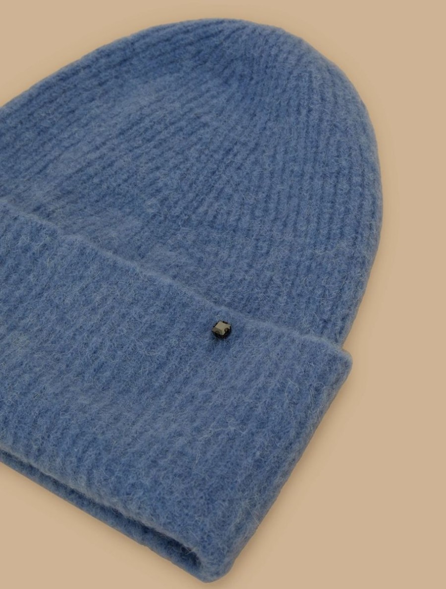 Accessoires Marina Rinaldi | Bonnet En Alpaga Melange Bleu Ski