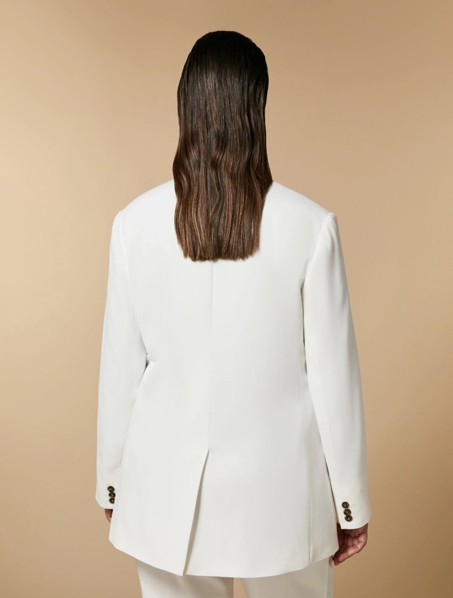 Vetements Marina Rinaldi | Blazer En Triacetate Blanc