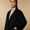 Vetements Marina Rinaldi | Manteau Double Face En Pure Laine Noir