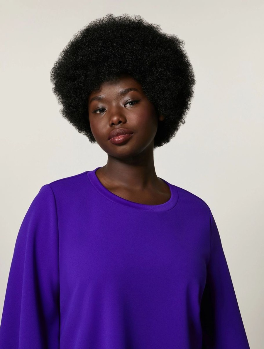 Vetements Marina Rinaldi | Sweat-Shirt En Crepe Jersey Scuba Violet