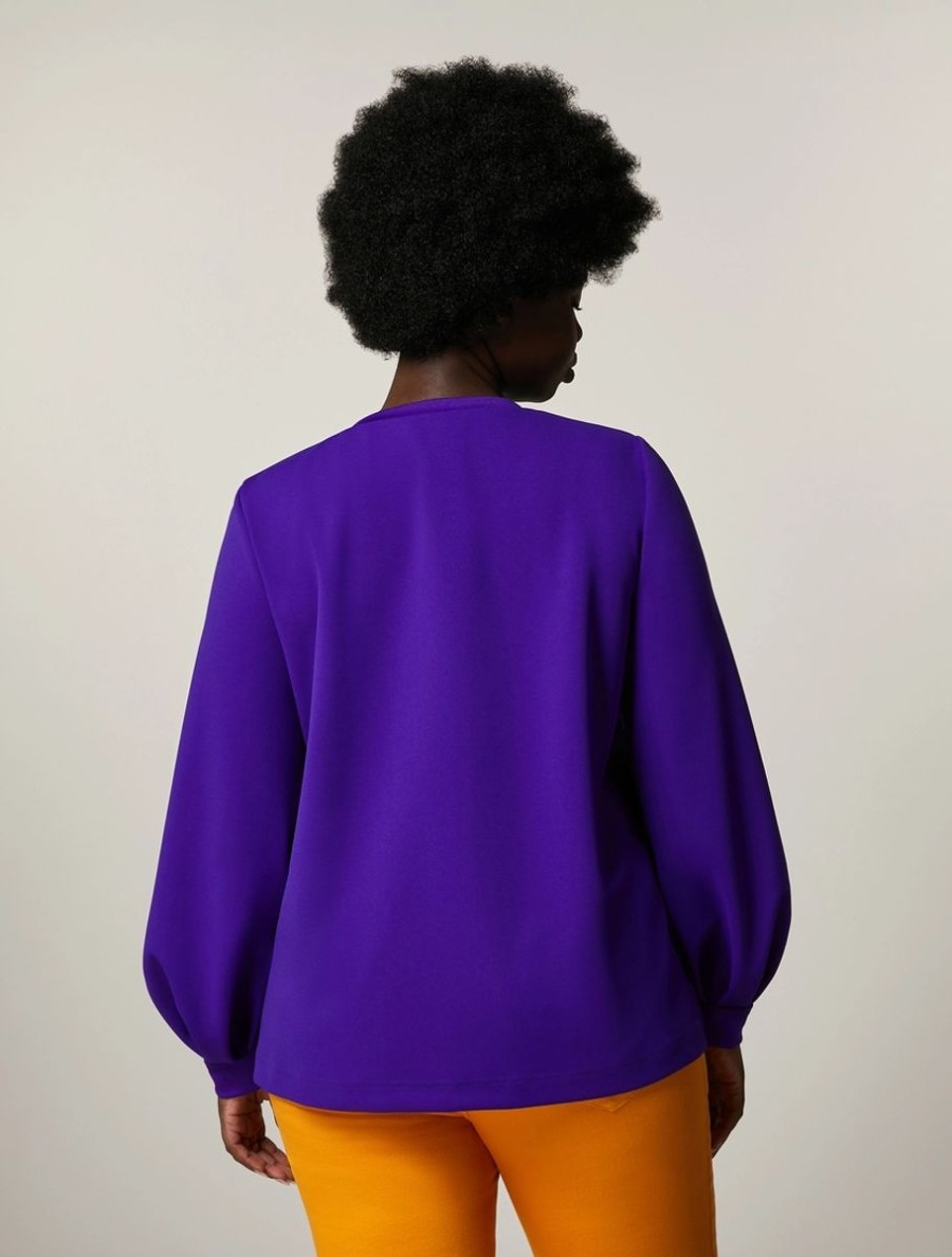 Vetements Marina Rinaldi | Sweat-Shirt En Crepe Jersey Scuba Violet