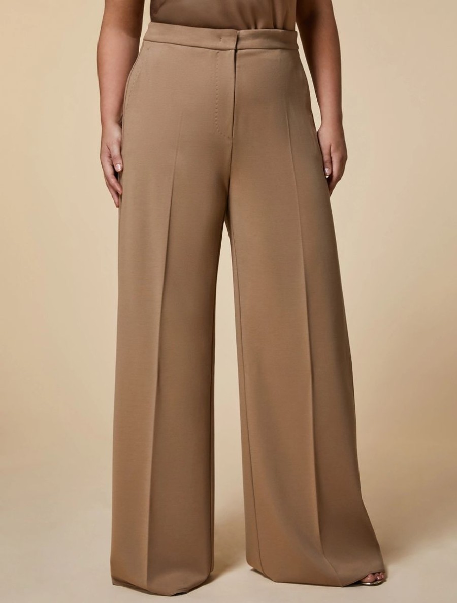 Vetements Marina Rinaldi | Pantalon Palazzo En Jersey Chameau