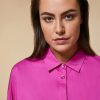 Vetements Marina Rinaldi | Chemise Longue En Popeline De Coton Fuchsia