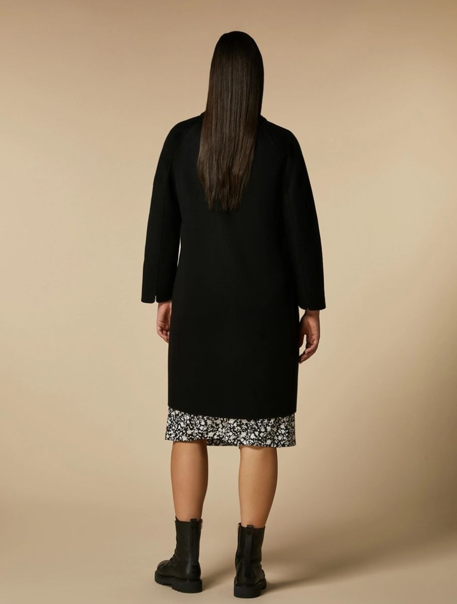 Vetements Marina Rinaldi | Manteau Double Face En Laine Et Cachemire Noir