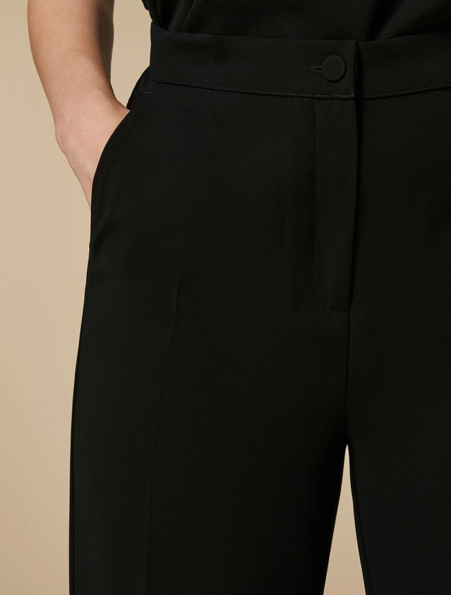 Vetements Marina Rinaldi | Pantalon Droit En Triacetate Noir