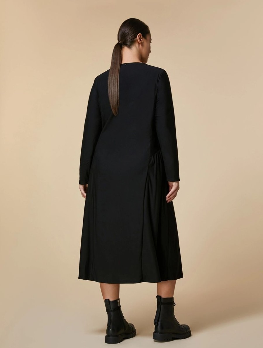 Vetements Marina Rinaldi | Robe Longue En Jersey Noir