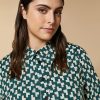 Vetements Marina Rinaldi | Chemise En Popeline Imprimee Vert Fonce