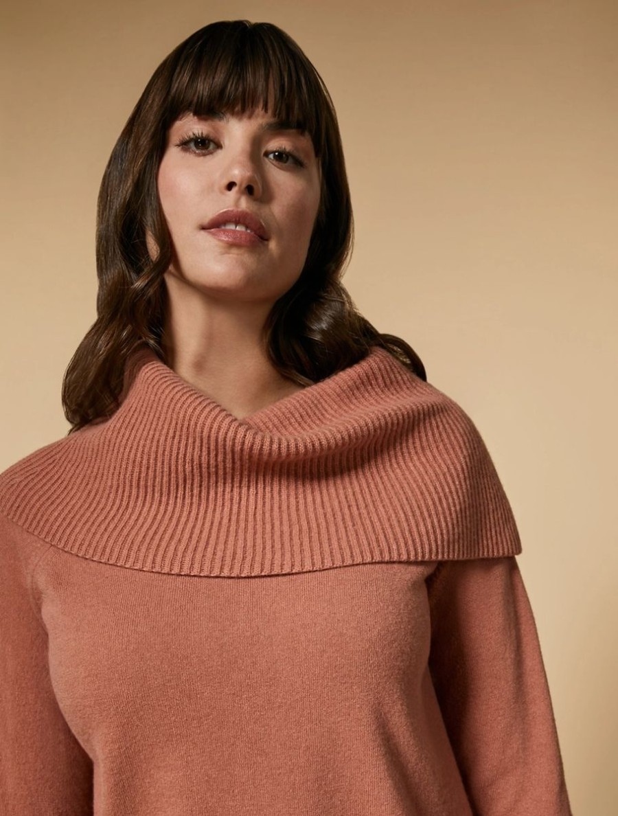 Vetements Marina Rinaldi | Pull En Laine Et Cachemire Rose