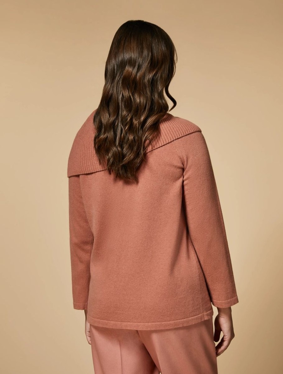 Vetements Marina Rinaldi | Pull En Laine Et Cachemire Rose