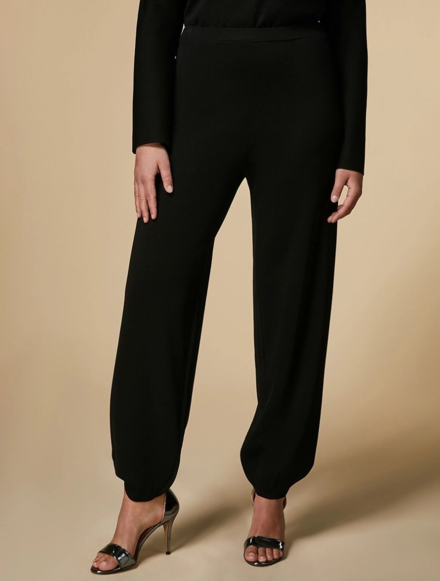 Vetements Marina Rinaldi | Pantalon De Jogging En Maille Viscose Noir