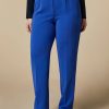 Vetements Marina Rinaldi | Pantalon Classique En Triacetate Bleu De Chine