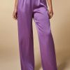 Vetements Marina Rinaldi | Pantalon En Tissu Brillant Glycine