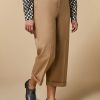 Vetements Marina Rinaldi | Pantalon En Gabardine De Laine Technique Chameau