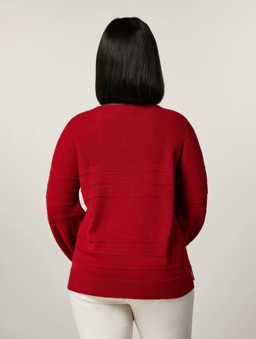 Vetements Marina Rinaldi | Pull En Laine, Viscose Et Alpaga Rouge