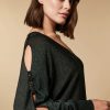 Vetements Marina Rinaldi | Pull En Viscose Lurex Vert Fonce