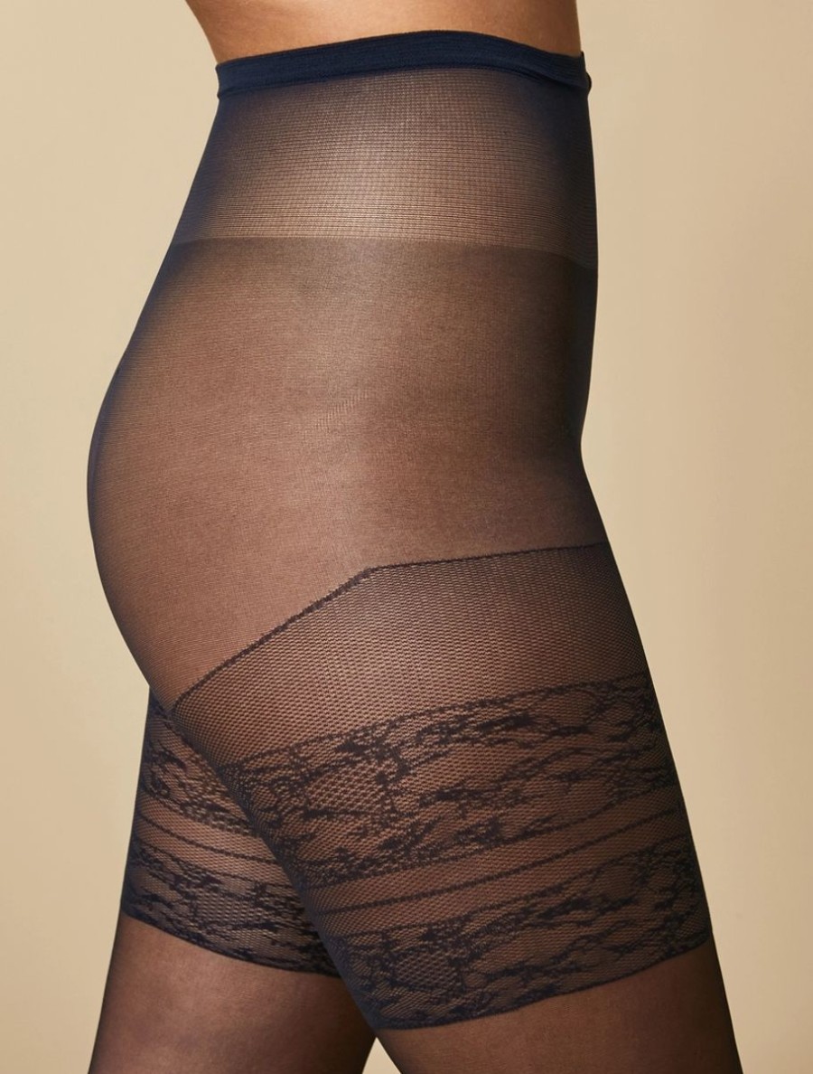 Vetements Marina Rinaldi | Collants Transparents 20 Deniers Marine Fonce