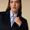 Vetements Marina Rinaldi | Manteau En Drap De Pure Laine Marine Fonce