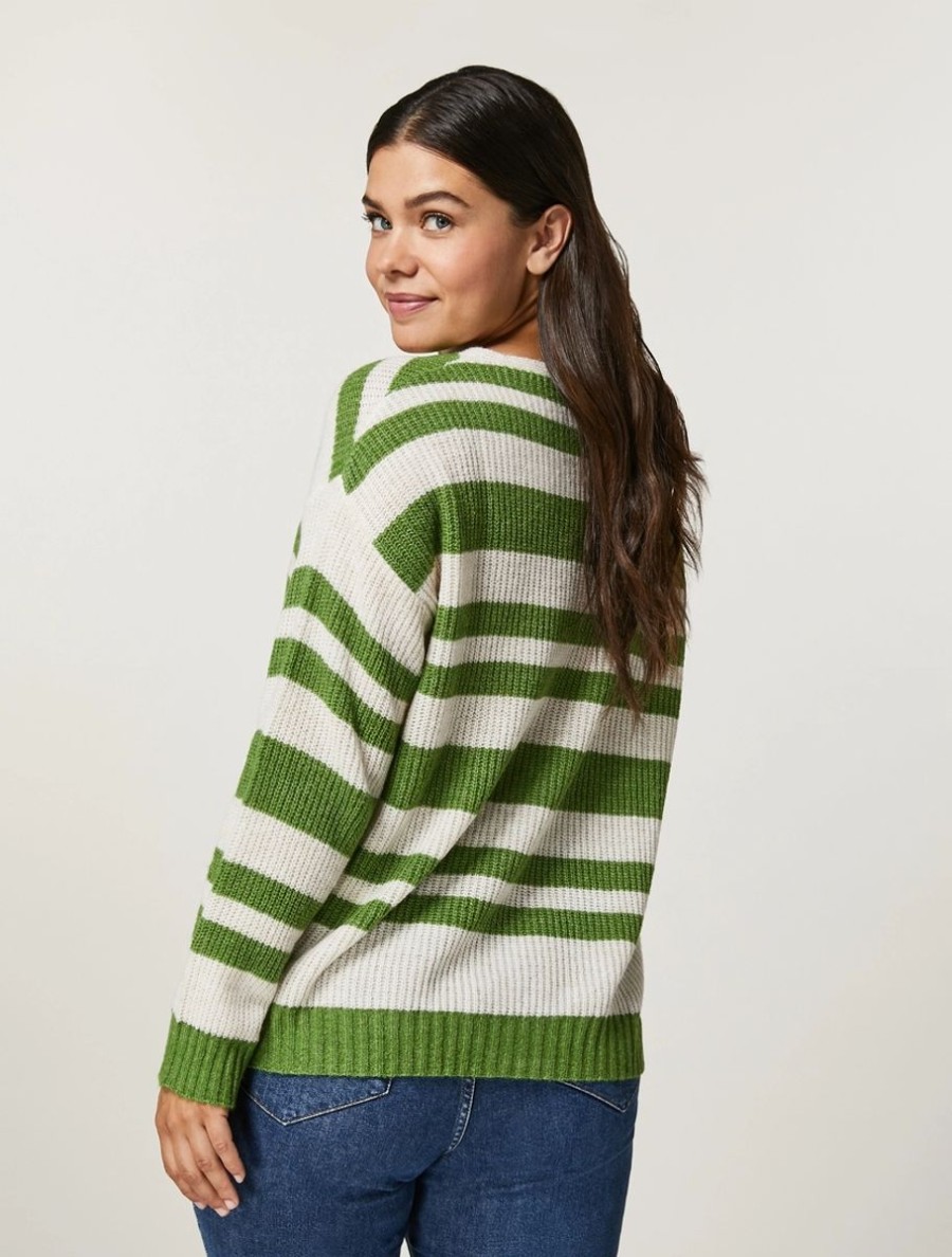 Vetements Marina Rinaldi | Pull En Laine Melangee Vert