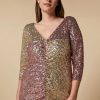 Vetements Marina Rinaldi | Robe Longue A Sequins Or