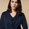 Vetements Marina Rinaldi | Blazer En Jersey Scuba Bleu Nuit