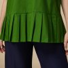 Vetements Marina Rinaldi | Blouse En Popeline De Coton Vert