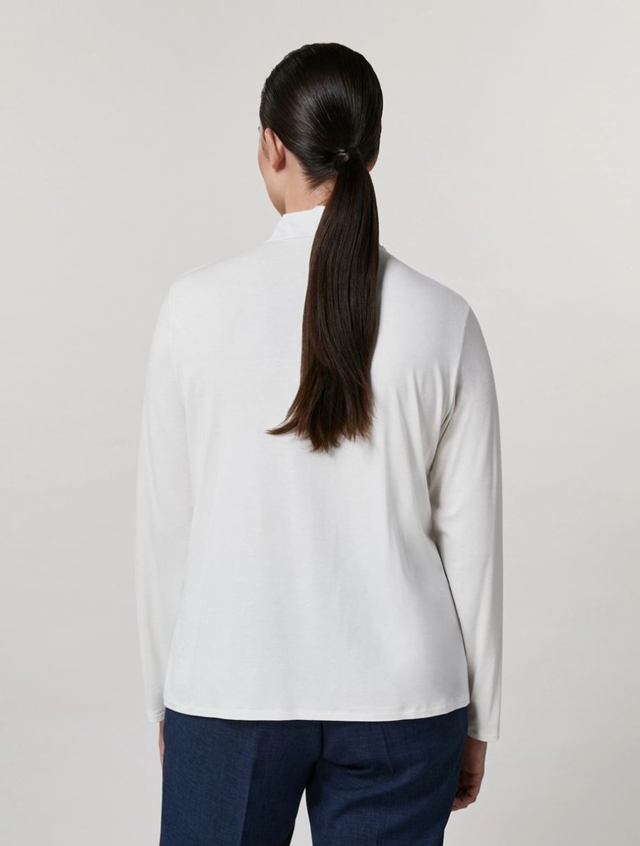 Vetements Marina Rinaldi | T-Shirt En Jersey De Viscose Blanc