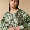 Vetements Marina Rinaldi | Robe En Fil Coupe De Soie Olive Verte