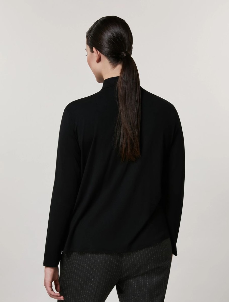 Vetements Marina Rinaldi | T-Shirt En Jersey De Viscose Noir