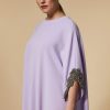 Vetements Marina Rinaldi | Robe En Triacetate Brodee Lilas