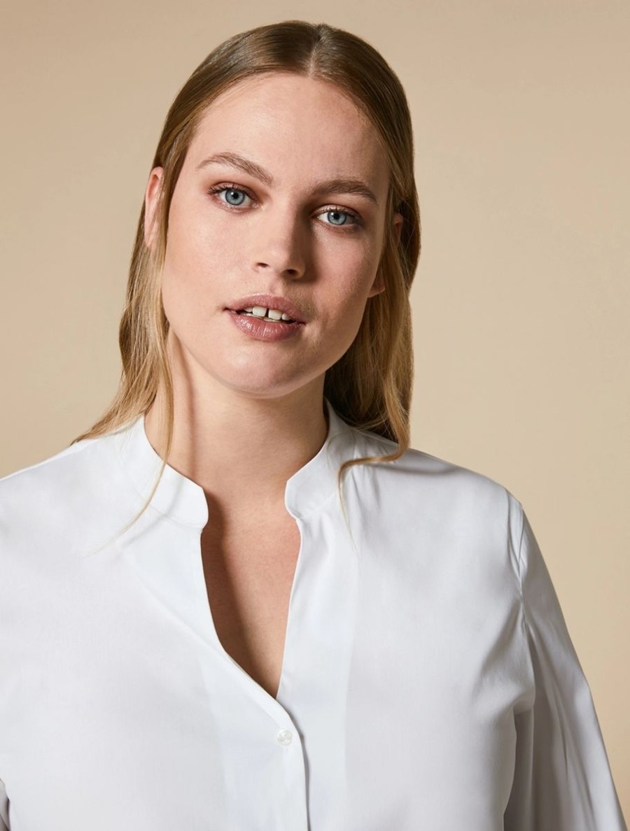 Vetements Marina Rinaldi | Chemise En Popeline Stretch Blanc